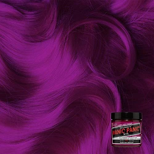 MANIC PANIC Classic Fuschia Shock Semi-Permanent Hair Color - 4 oz Vibrant Dark Pink Dye for Women & Men, Vegan & Cruelty-Free Avelisse