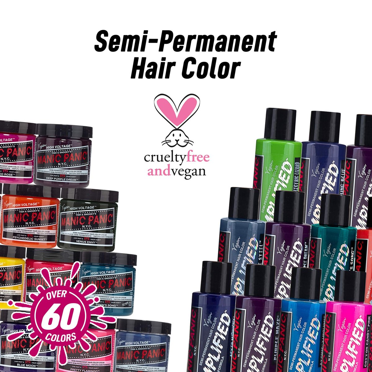 MANIC PANIC Classic Fuschia Shock Semi-Permanent Hair Color - 4 oz Vibrant Dark Pink Dye for Women & Men, Vegan & Cruelty-Free Avelisse