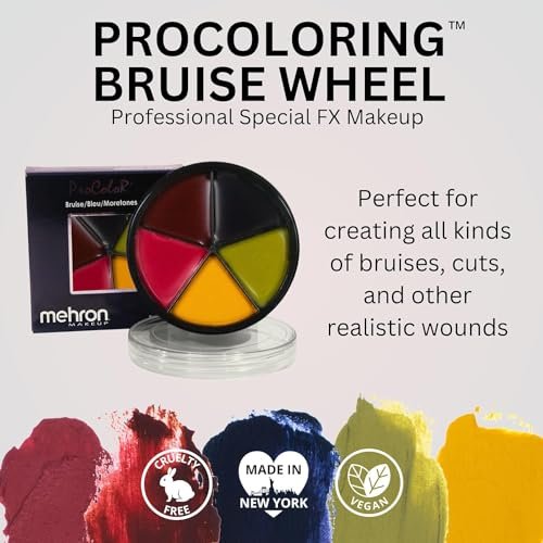 Mehron Makeup PRO FX Bruise Wheel – 5 Color Special Effects Makeup Palette for Movie, TV & Halloween SFX Avelisse