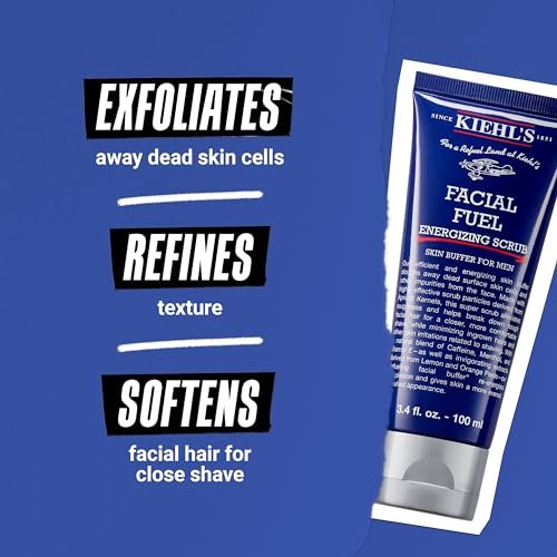 Kiehl's Facial Fuel Exfoliating Face Scrub for Men – 3.4 fl oz Avelisse
