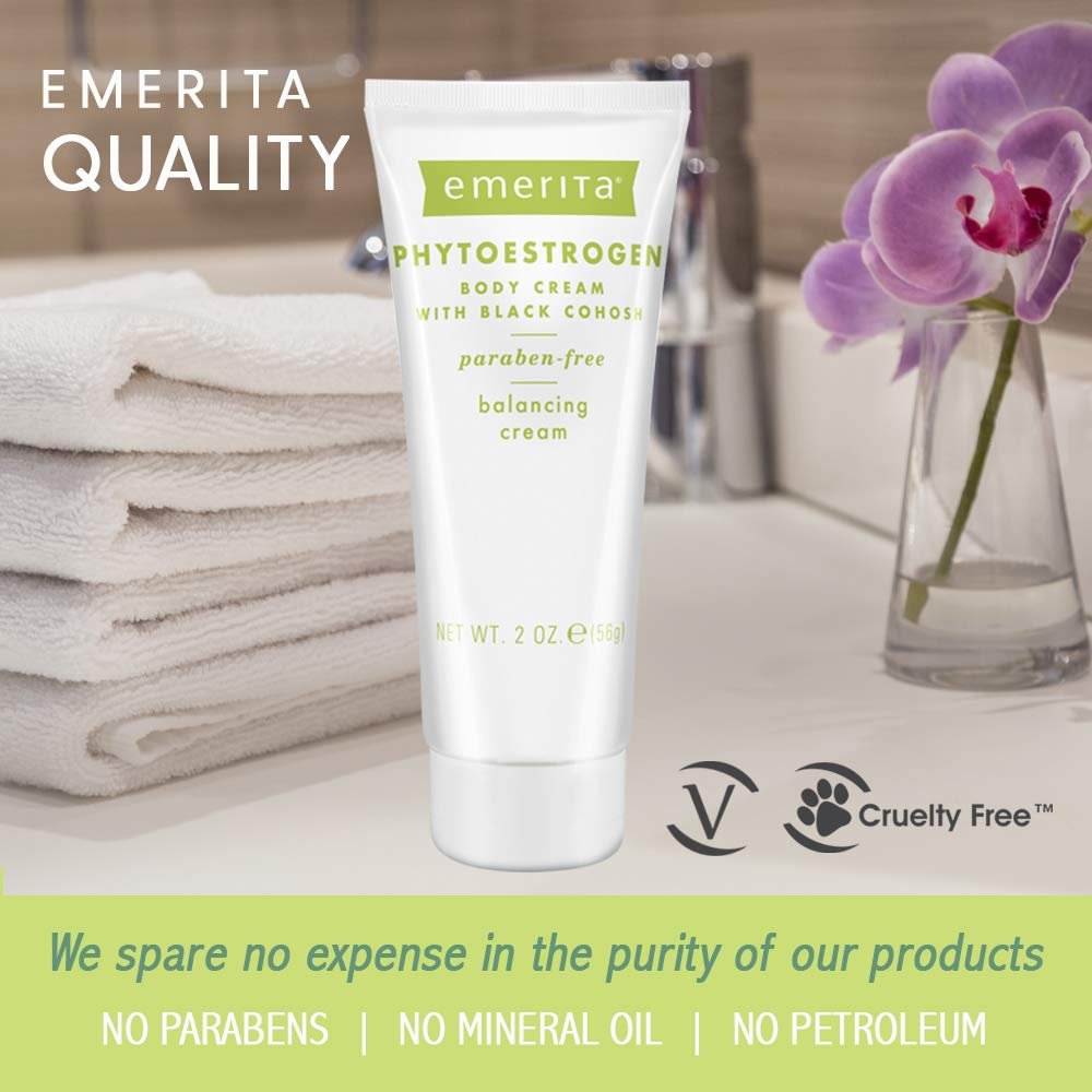 Emerita Phytoestrogen Body Cream – 2 oz Natural Moisturizer with Plant-Based Estrogen Avelisse