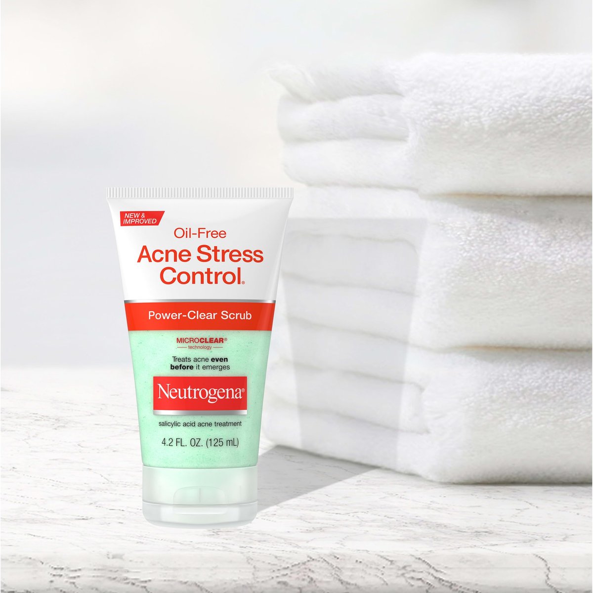Neutrogena Oil-Free Acne Stress Control Power-Clear Scrub, 2% Salicylic Acid Exfoliating Daily Facial Scrub, 4.2 fl oz - görsel 11