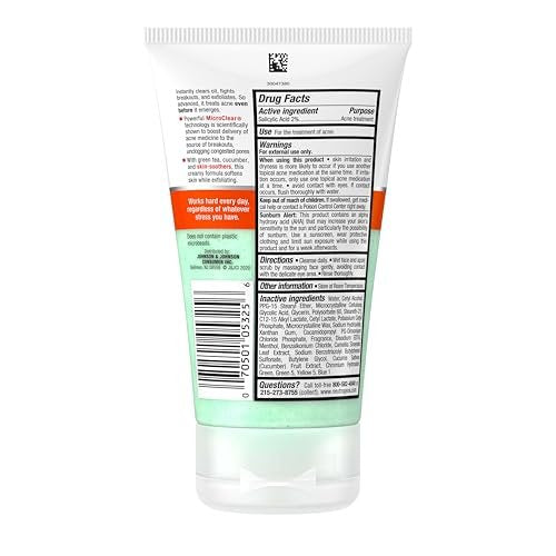 Neutrogena Oil-Free Acne Stress Control Power-Clear Scrub, 2% Salicylic Acid Exfoliating Daily Facial Scrub, 4.2 fl oz - görsel 14