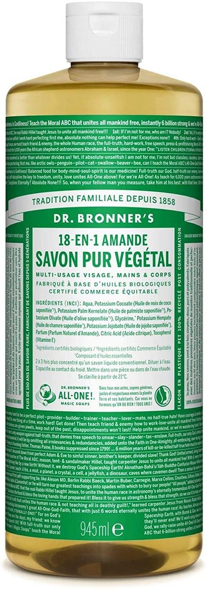 Dr. Bronner's Liquid Soap - 946 ml (32 oz) - All-One Hemp Peppermint Pure-Castile Soap - görsel 1