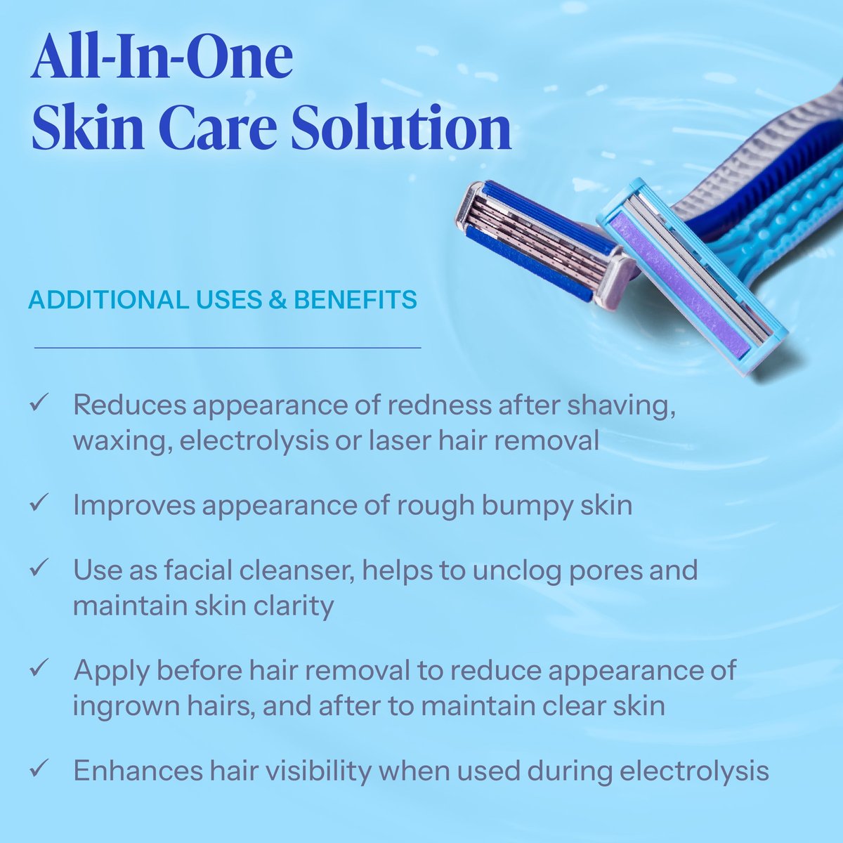 Tend Skin Razor Bump Solution Refillable Roll-On - Ingrown Hair Treatment & Post-Shave Toner for Men & Women, 2.5 Oz Avelisse