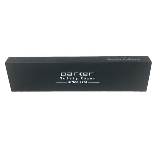 Parker SR1 Stainless Steel Straight Edge Barber Razor – Professional Shavette with 5 Premium Platinum Half Blades for Close, Smooth Shaves Avelisse