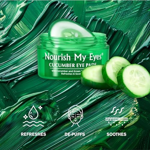 Fran Wilson Nourish My Eyes Eye Pads - Cucumber - 36 Count - Soothe Tired Eyes, Reduce Puffiness & Dark Circles, Hydrate & Refresh Avelisse
