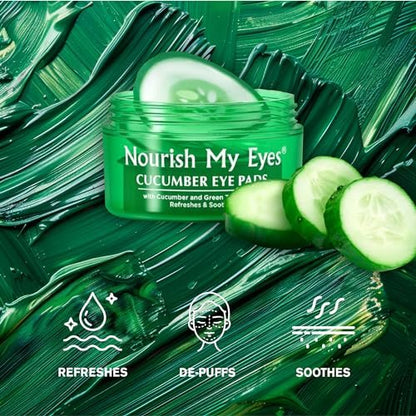 Fran Wilson Nourish My Eyes Eye Pads - Cucumber - 36 Count - Soothe Tired Eyes, Reduce Puffiness & Dark Circles, Hydrate & Refresh Avelisse