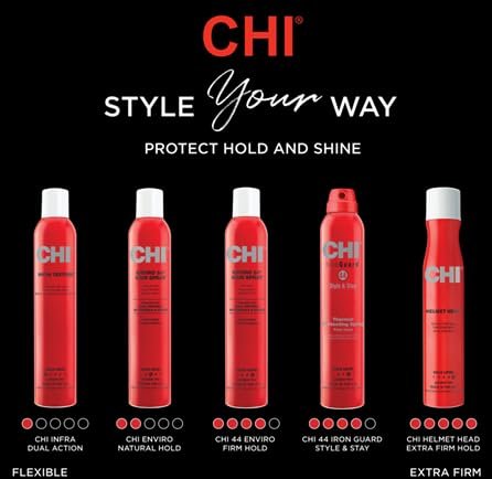 CHI Helmet Head Extra Firm Hairspray – Professional Extra Strong Hold, Humidity Resistant, Voluminous Finish, Sulfate & Paraben-Free, 10 Oz - görsel 7