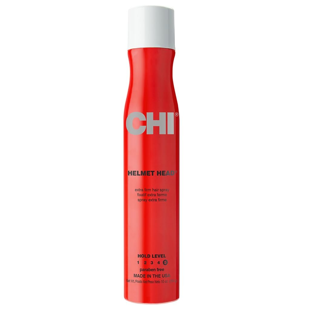 CHI Helmet Head Extra Firm Hairspray – Professional Extra Strong Hold, Humidity Resistant, Voluminous Finish, Sulfate & Paraben-Free, 10 Oz - görsel 1