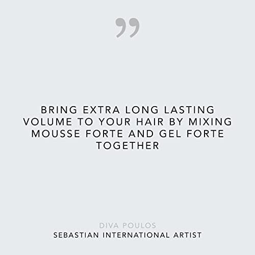 Sebastian Professional Mousse Forte Strong-Hold Hair Styling Mousse for Volume & Body, Heat Protection, 7 oz Avelisse