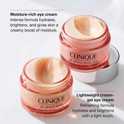 Clinique All About Eyes Rich Eye Cream – Hydrating, Brightening & Depuffing with Hyaluronic Acid, 1 oz Avelisse