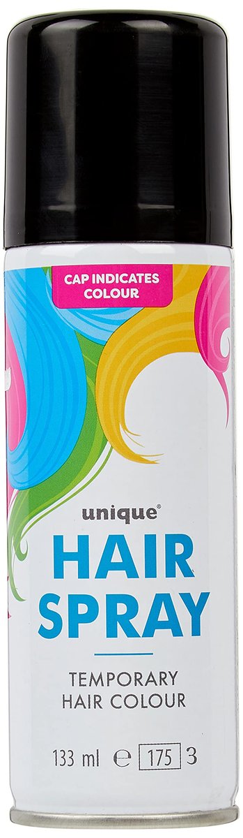 Neon Black Temporary Hair Spray – 4.5 fl. oz – Easy-to-Use Colorful Hair Styling for Festivals, Parties, and Events - görsel 1