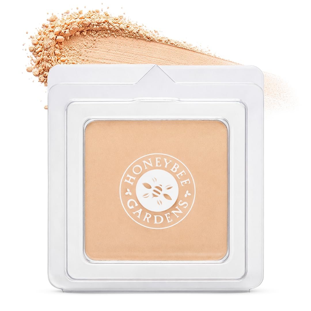 Honeybee Gardens Pressed Mineral Powder Foundation Refill – Luminous Light Warm Neutral, Adjustable Light Coverage Matte Pressed Powder Foundation, Made Without Talc Face Makeup Avelisse