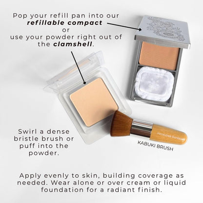 Honeybee Gardens Pressed Mineral Powder Foundation Refill – Luminous Light Warm Neutral, Adjustable Light Coverage Matte Pressed Powder Foundation, Made Without Talc Face Makeup Avelisse