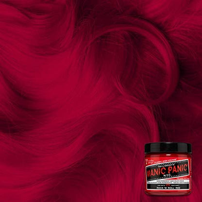 MANIC PANIC Classic Rock N Roll Red Semi Permanent Hair Color - Warm Medium Red Hair Dye for Women & Men - 4 oz Avelisse