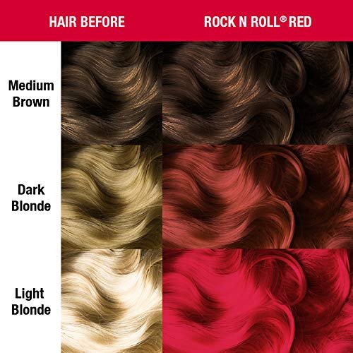 MANIC PANIC Classic Rock N Roll Red Semi Permanent Hair Color - Warm Medium Red Hair Dye for Women & Men - 4 oz Avelisse