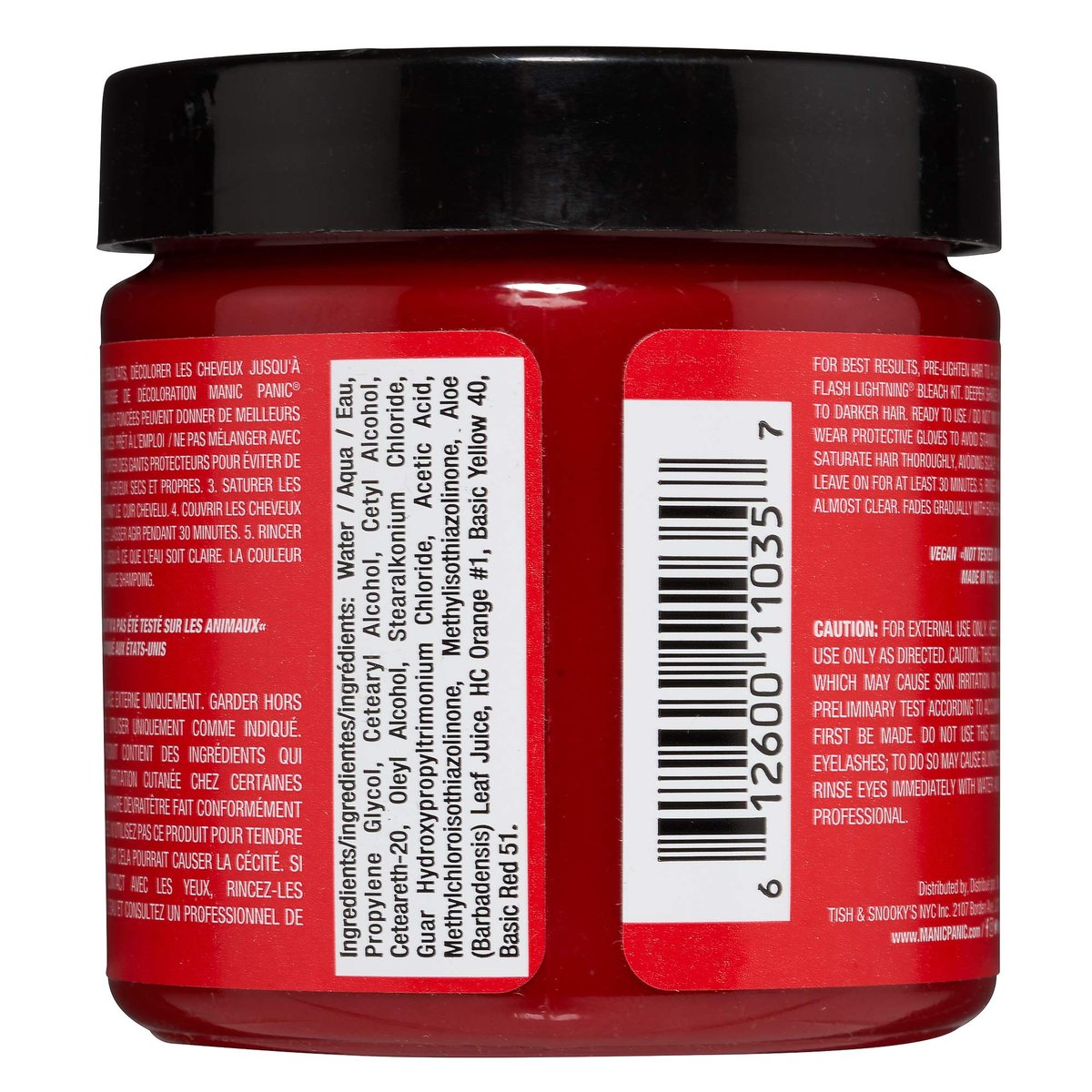 MANIC PANIC Classic Rock N Roll Red Semi Permanent Hair Color - Warm Medium Red Hair Dye for Women & Men - 4 oz Avelisse
