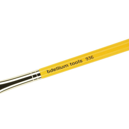 Bdellium Tools Professional Makeup Brush - 936 Concealer - Short Wooden Handle for Travel, Blending Concealer (Yellow)