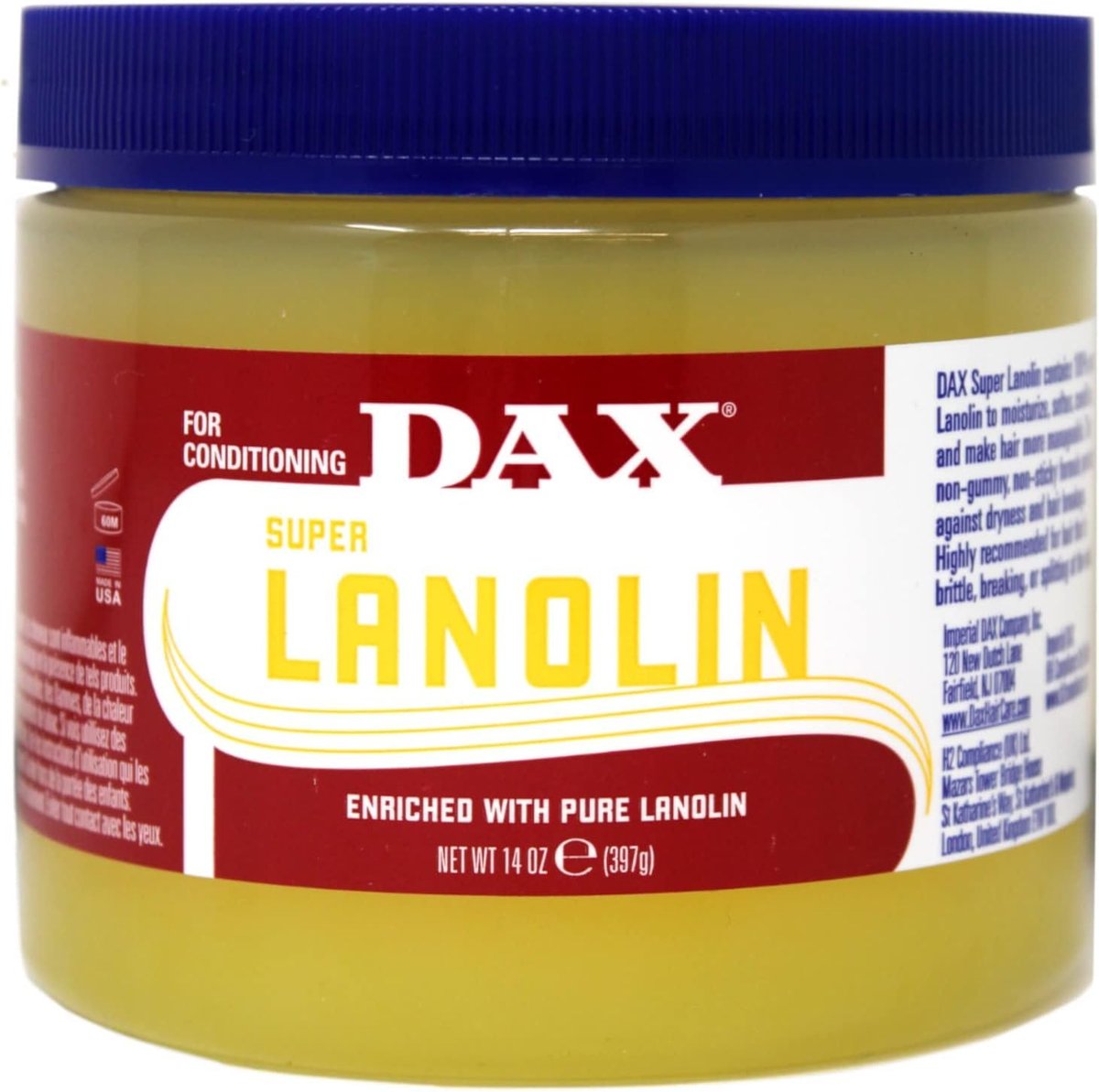 Dax Super Lanolin Hair Conditioner - 14 fl oz | Moisturizing Treatment for Dry Hair Avelisse