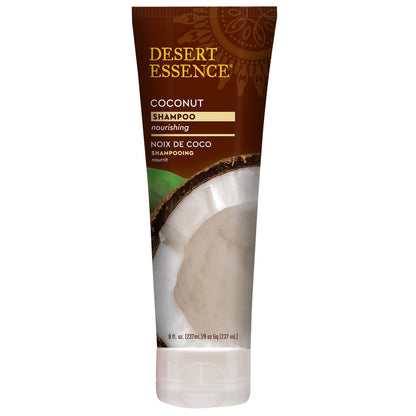 Desert Essence Coconut Shampoo - Nourishing Dry Hair with Coconut Oil, Shea Butter & Hemp Oil, 8 fl oz