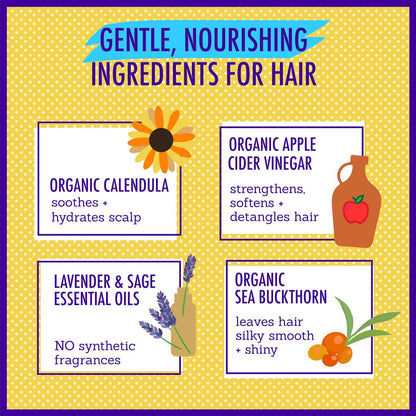 California Baby Calendula Hair Conditioner - 100% Plant-Based Kids Conditioner, Rinse-out or Leave-in, Lavender Scent, 8.5 oz