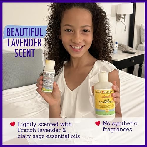 California Baby Calendula Hair Conditioner - 100% Plant-Based Kids Conditioner, Rinse-out or Leave-in, Lavender Scent, 8.5 oz - görsel 12