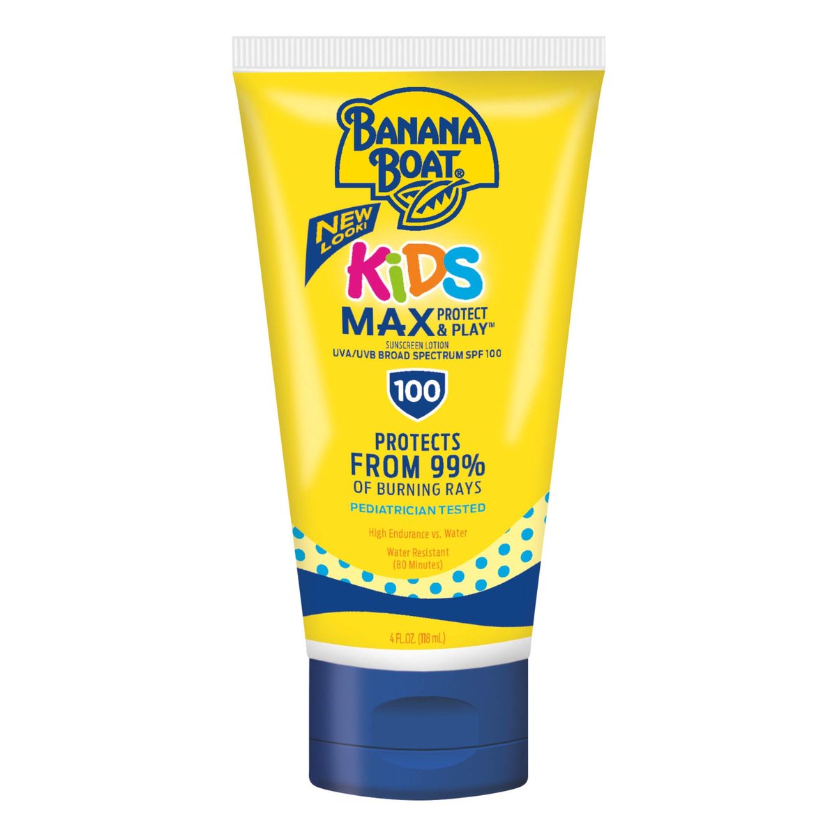 Banana Boat Kids Max Protect & Play Lotion Sunscreen SPF 100 - 4 oz | High SPF, Water Resistant Sunblock for Children - görsel 1