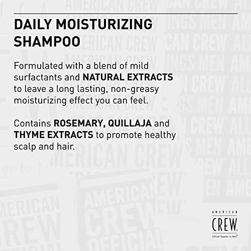 American Crew Daily Moisturizing Shampoo – 33.8 oz | Hydrating Formula for Men - görsel 12