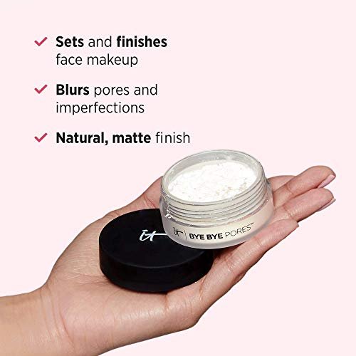 IT Cosmetics Bye Bye Pores Poreless Finish Loose Setting Powder – Translucent Blurring Face Powder with Peptides, Silk, Collagen & Antioxidants – 0.23 oz Avelisse