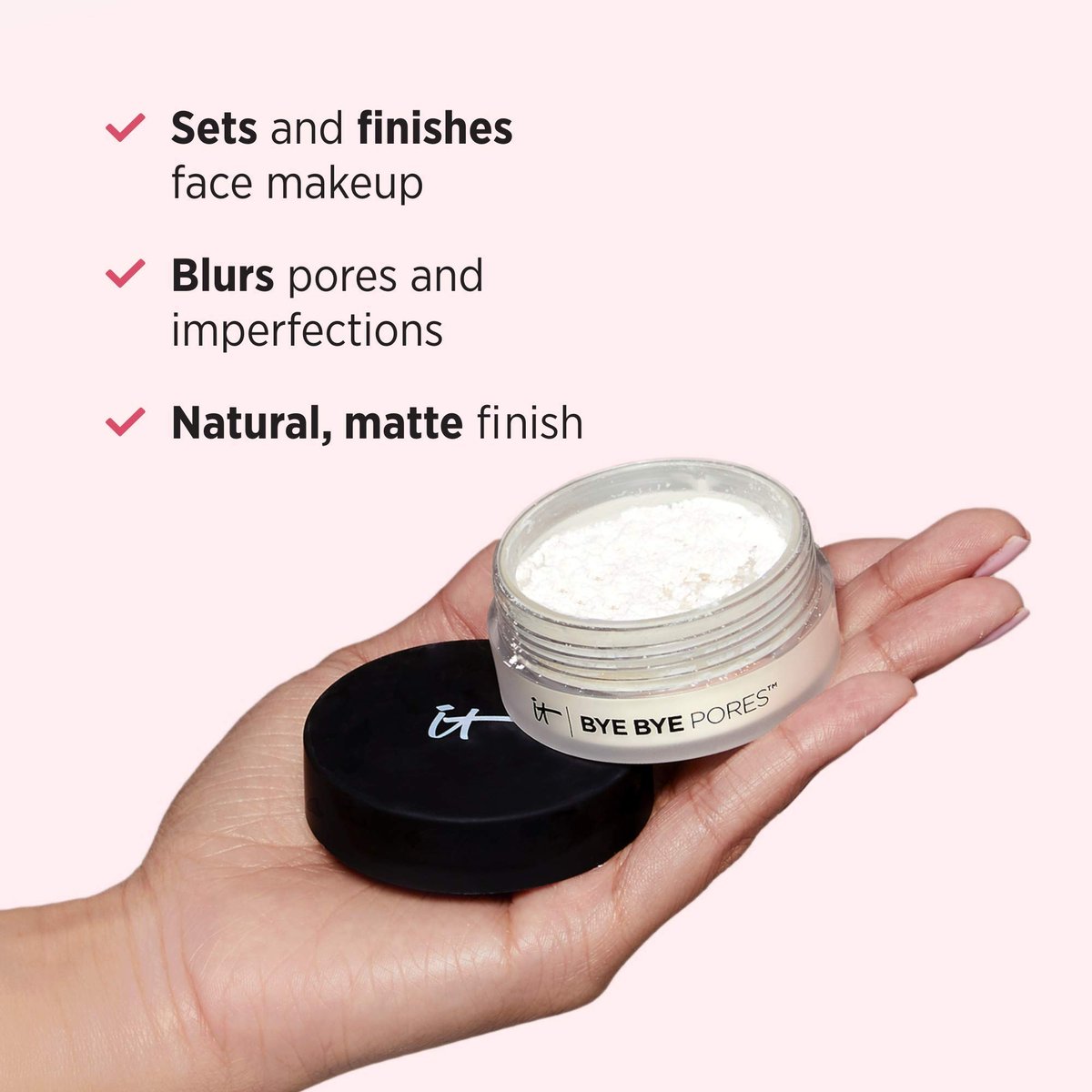 IT Cosmetics Bye Bye Pores Poreless Finish Loose Setting Powder – Translucent Blurring Face Powder with Peptides, Silk, Collagen & Antioxidants – 0.23 oz Avelisse