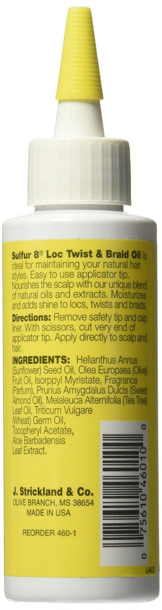 Sulfur 8 Loc Twist & Braid Oil 4 oz – Moisturizing Hair & Scalp Oil for Locs, Twists & Braids, Helps Condition, Prevent Dryness & Breakage, Adds Shine & Manageability for All Hair Types - görsel 3