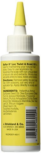 Sulfur 8 Loc Twist & Braid Oil 4 oz – Moisturizing Hair & Scalp Oil for Locs, Twists & Braids, Helps Condition, Prevent Dryness & Breakage, Adds Shine & Manageability for All Hair Types