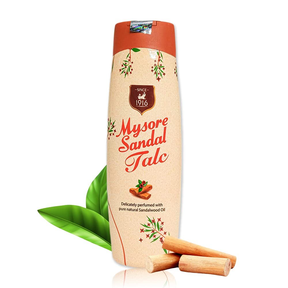 Mysore Sandal Talcum Powder 300g – 100% Pure Sandalwood Oil, No Harsh Chemicals, 10.5 oz (Pack of 1) Avelisse