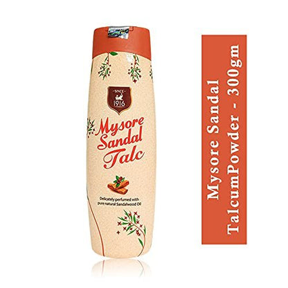 Mysore Sandal Talcum Powder 300g – 100% Pure Sandalwood Oil, No Harsh Chemicals, 10.5 oz (Pack of 1) Avelisse