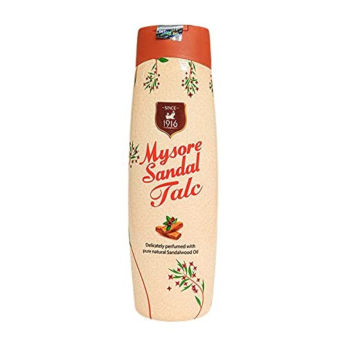 Mysore Sandal Talcum Powder 300g – 100% Pure Sandalwood Oil, No Harsh Chemicals, 10.5 oz (Pack of 1) Avelisse
