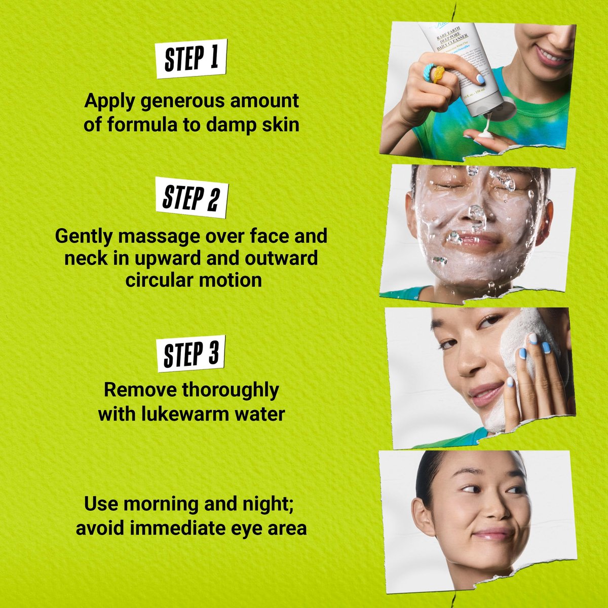 Kiehl's Rare Earth Deep Pore Daily Cleanser - Gentle Exfoliating Face Wash for Oily Skin, Detoxifies & Exfoliates, Minimizes Pores, with Amazonian White Clay, Fragrance-free, 5 fl oz Avelisse