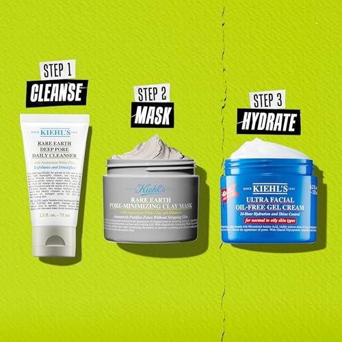Kiehl's Rare Earth Deep Pore Daily Cleanser - Gentle Exfoliating Face Wash for Oily Skin, Detoxifies & Exfoliates, Minimizes Pores, with Amazonian White Clay, Fragrance-free, 5 fl oz Avelisse