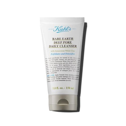 Kiehl's Rare Earth Deep Pore Daily Cleanser - Gentle Exfoliating Face Wash for Oily Skin, Detoxifies & Exfoliates, Minimizes Pores, with Amazonian White Clay, Fragrance-free, 5 fl oz Avelisse