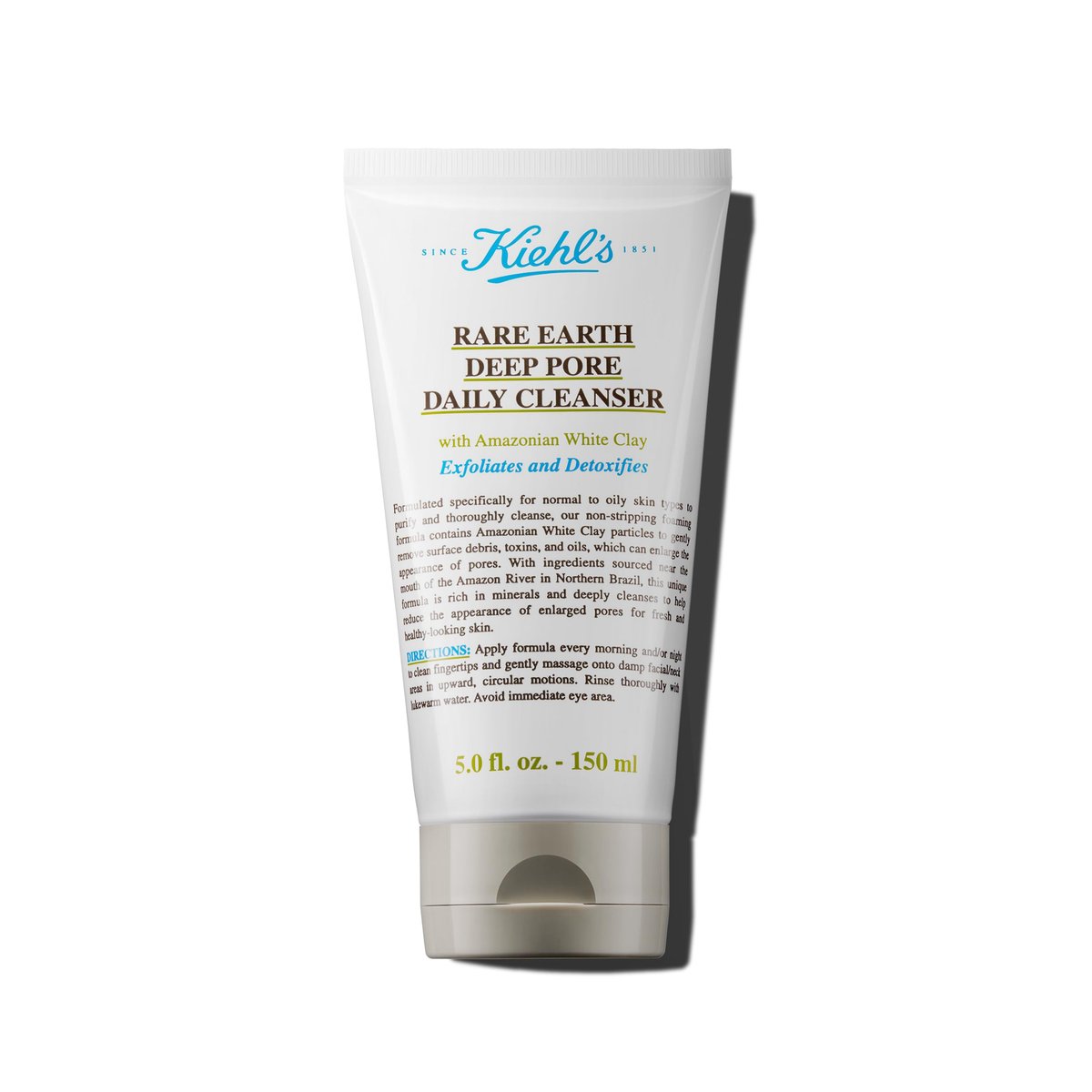 Kiehl's Rare Earth Deep Pore Daily Cleanser - Gentle Exfoliating Face Wash for Oily Skin, Detoxifies & Exfoliates, Minimizes Pores, with Amazonian White Clay, Fragrance-free, 5 fl oz Avelisse