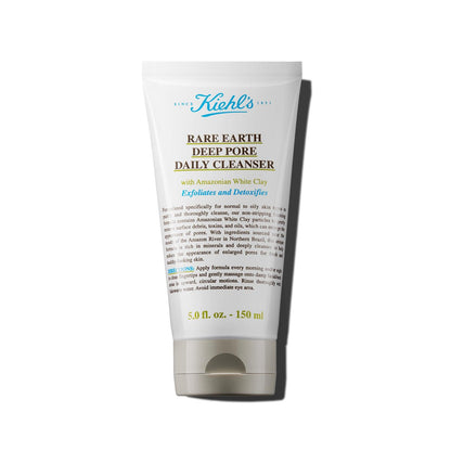 Kiehl's Rare Earth Deep Pore Daily Cleanser - Gentle Exfoliating Face Wash for Oily Skin, Detoxifies & Exfoliates, Minimizes Pores, with Amazonian White Clay, Fragrance-free, 5 fl oz Avelisse