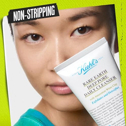 Kiehl's Rare Earth Deep Pore Daily Cleanser - Gentle Exfoliating Face Wash for Oily Skin, Detoxifies & Exfoliates, Minimizes Pores, with Amazonian White Clay, Fragrance-free, 5 fl oz Avelisse