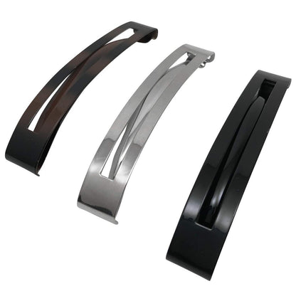 Scunci Thick Hair Open Slide Metal Barrettes - 3 Count, Assorted Colors