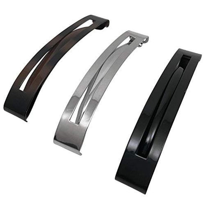 Scunci Thick Hair Open Slide Metal Barrettes - 3 Count, Assorted Colors