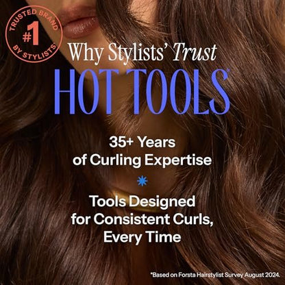HOT TOOLS Pro Artist Nano Ceramic 1-1/2 Inch Curling Iron for Loose Curls – Black/White Avelisse