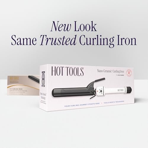 HOT TOOLS Pro Artist Nano Ceramic 1-1/2 Inch Curling Iron for Loose Curls – Black/White Avelisse
