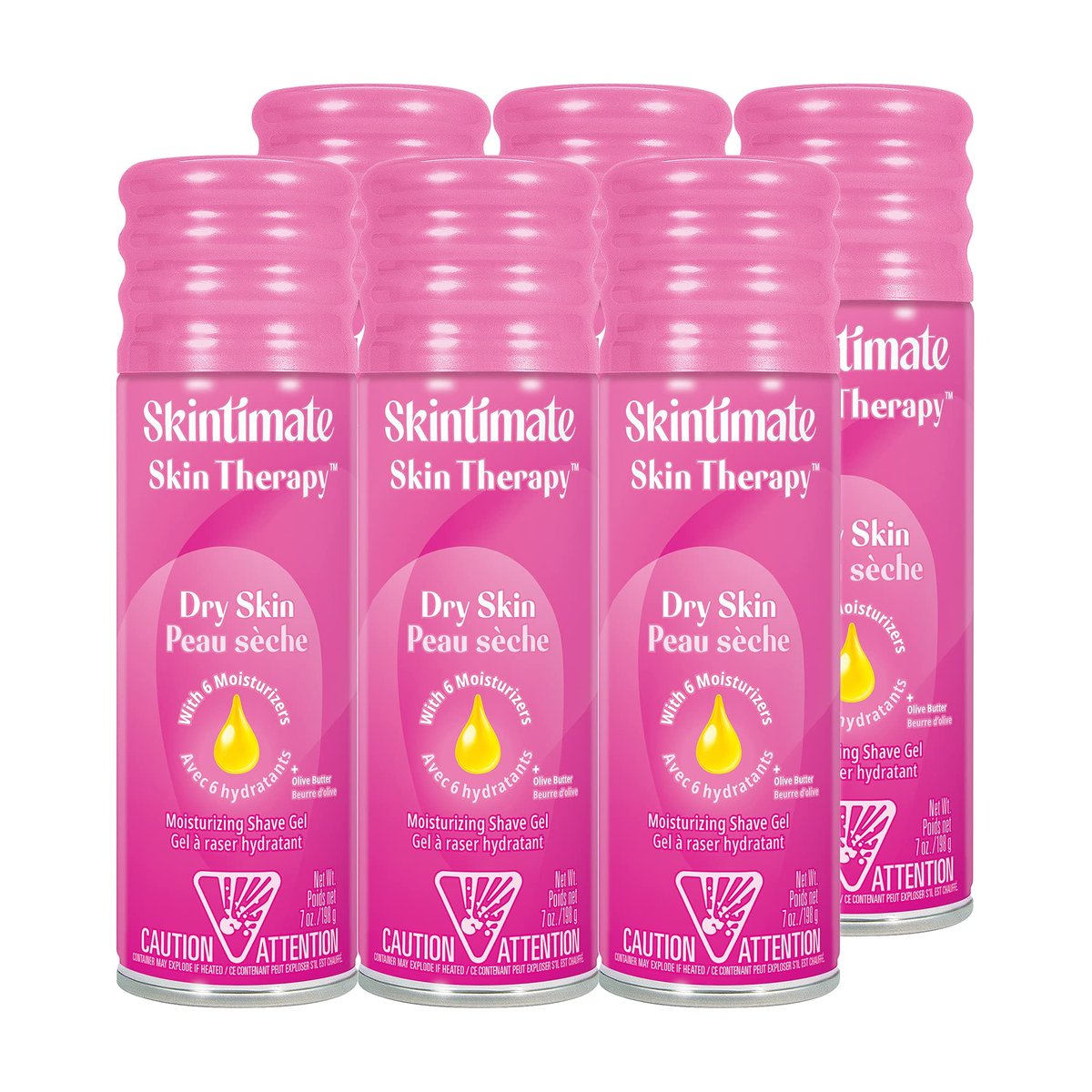 Skintimate Skin Therapy Dry Skin Shave Gel for Women, 6-Pack – Moisturizing Shaving Cream, 7 oz Each - görsel 1