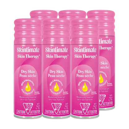 Skintimate Skin Therapy Dry Skin Shave Gel for Women, 6-Pack – Moisturizing Shaving Cream, 7 oz Each