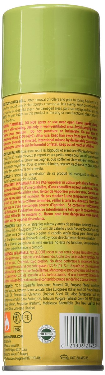 Isoplus Natural Remedy Tea Tree & Aloe Oil Sheen Conditioning Hair Spray - 7 oz