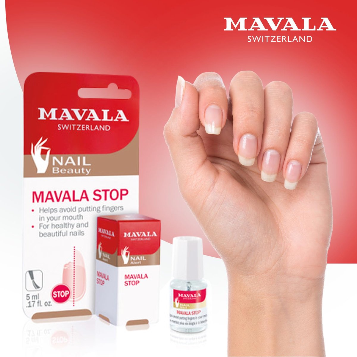 Mavala Stop Deterrent Nail Polish Treatment – Bitter Taste to Help Stop Nail Biting & Thumb Sucking, 0.17 oz Avelisse